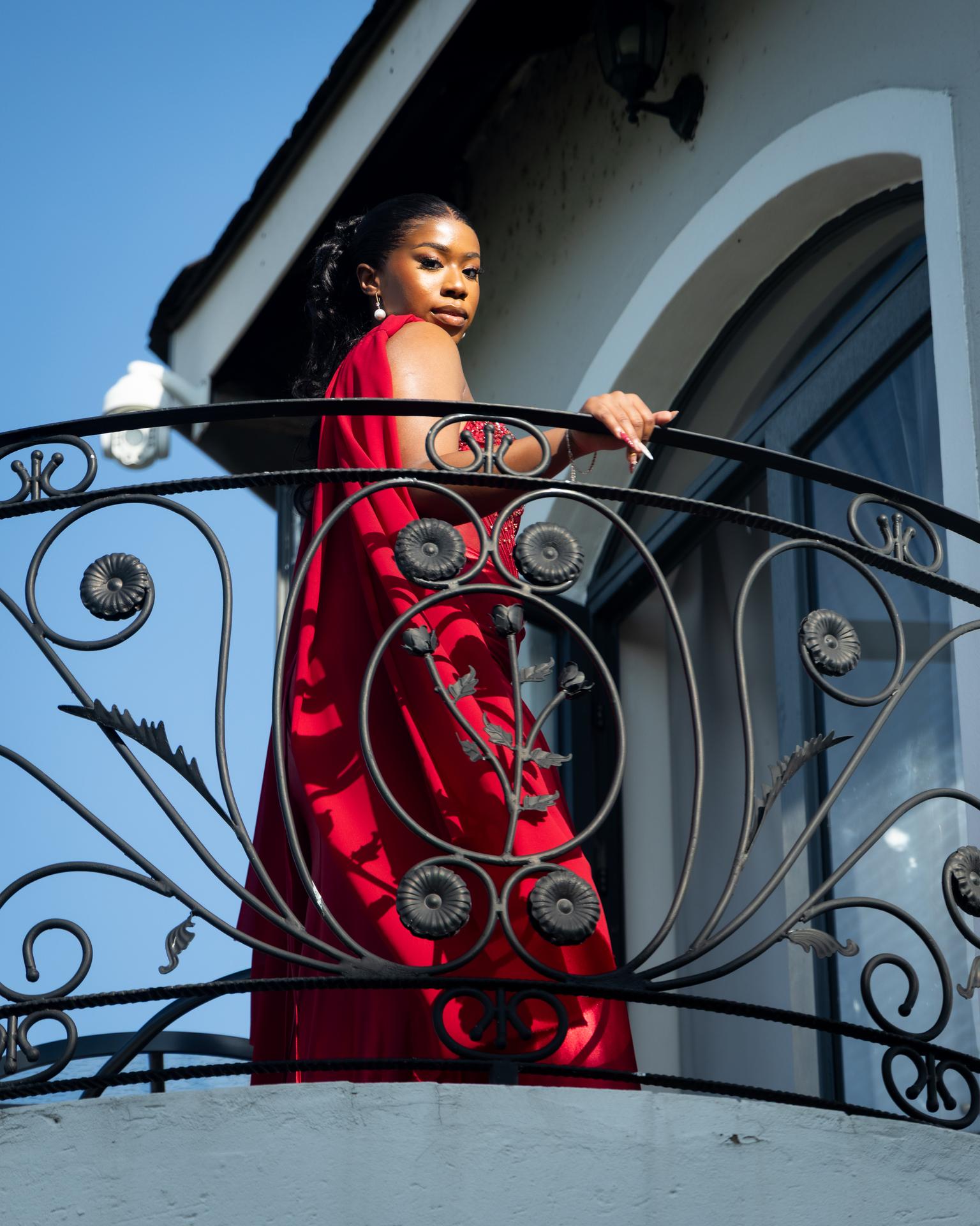 Fashion editorial balcony