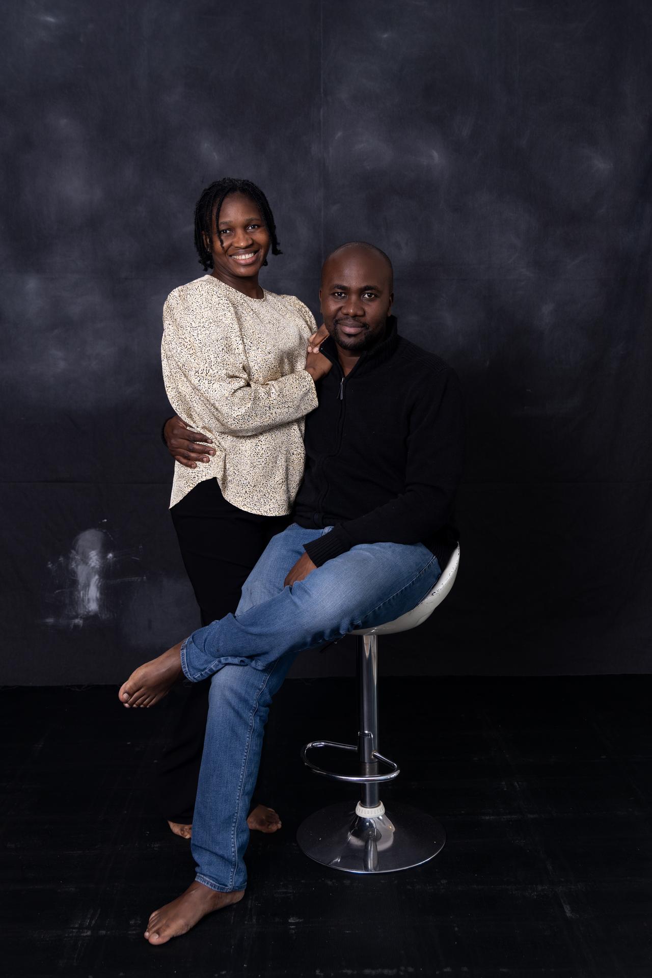 Studio portrait couple